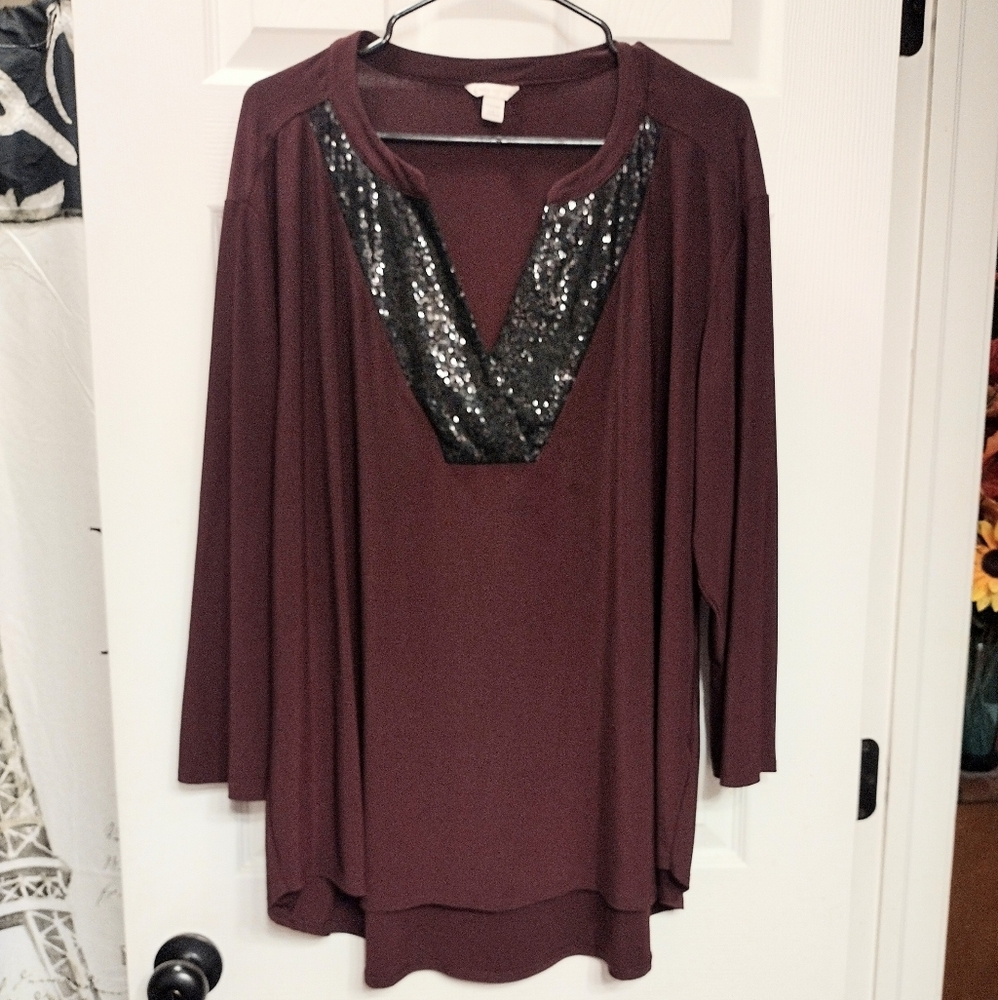 CATO Size 2X Embroidered Blouse